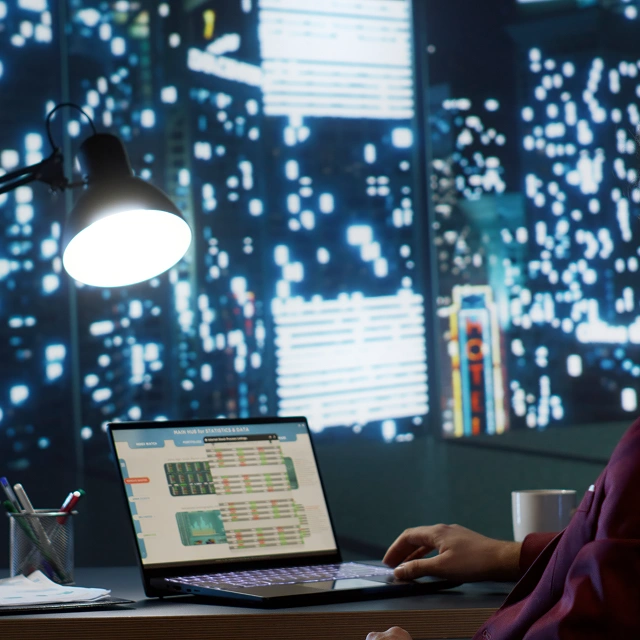 Person working on data analysis